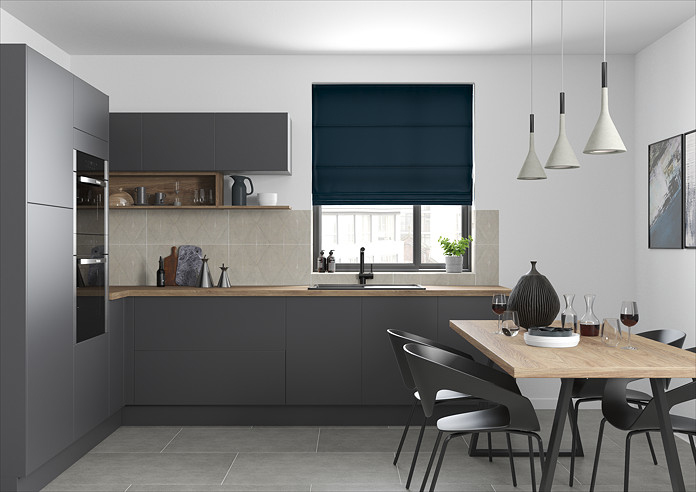 Faux Suede, Navy - Roman Blind - Image 5